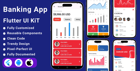 PakFin | Banking & Finance App Flutter UI Kit | Flutter Template - CodeCanyon Item for Sale