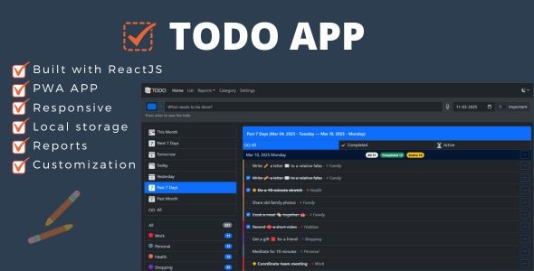 TODO App React JS (Local Storage) by dynomix | CodeCanyon