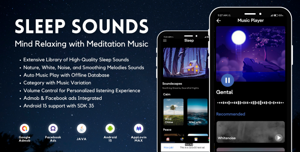 Sleep Sounds Mind Relaxing Music Android - CodeCanyon Item for Sale