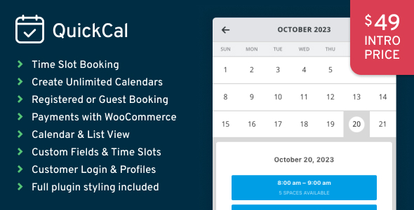 QuickCal - Appointment Booking Calendar for WordPress by Themovation