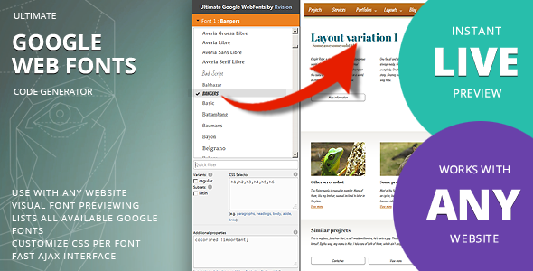 Ultimate Google Web Fonts - code generator - CodeCanyon Item for Sale