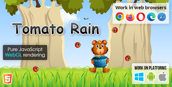 Tomato Rain - HTML5 Game - CodeCanyon Item for Sale