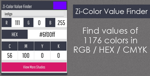 Zi-Color Value Finder - CodeCanyon Item for Sale