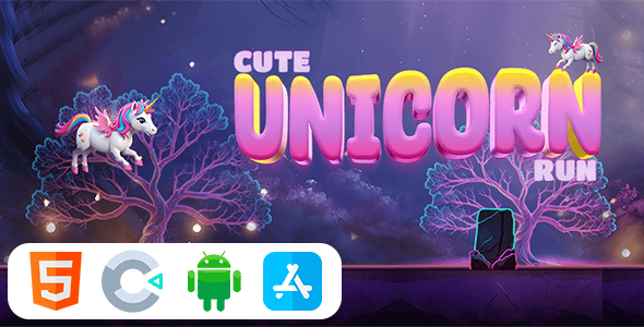 Cute Unicorn Run - HTML5 Construct3 Game - CodeCanyon Item for Sale