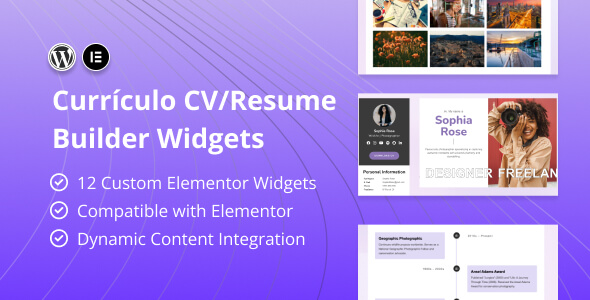 Curriculo - CV/Resume Builder Elementor Widgets - CodeCanyon Item for Sale