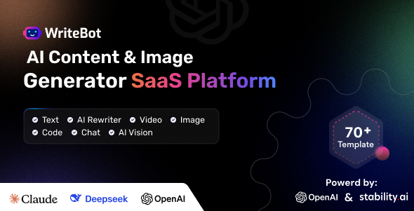 WriteBot - AI Content Generator SaaS Platform - CodeCanyon Item for Sale