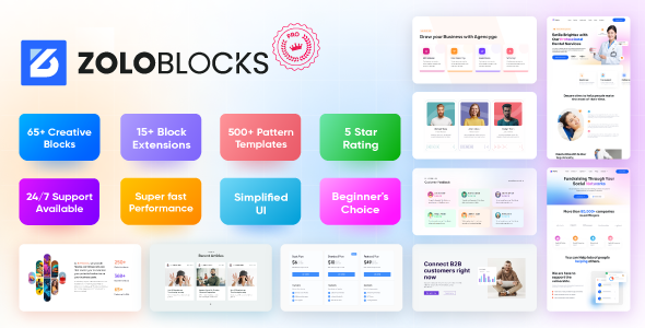 ZoloBlocks – WordPress Gutenberg Plugin with Advanced Blocks, Dynamic Content, Templates & Patterns - CodeCanyon Item for Sale
