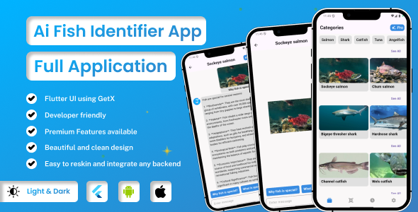 AI Fish Indetifier | Flutter Android/iOS Full Application | Premium Plan - CodeCanyon Item for Sale