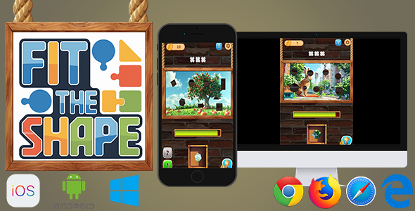 Fit the Shape Puzzle - HTML5 Game (Phaser 3) - CodeCanyon Item for Sale