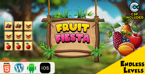 Fruit Fiesta HTML5 Construct 3 Game - CodeCanyon Item for Sale