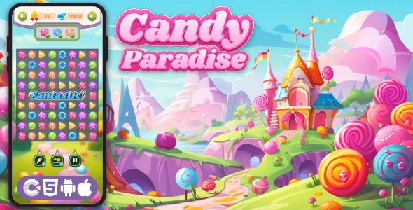 Candy Paradise - HTML5 Game, Construct 3 - CodeCanyon Item for Sale