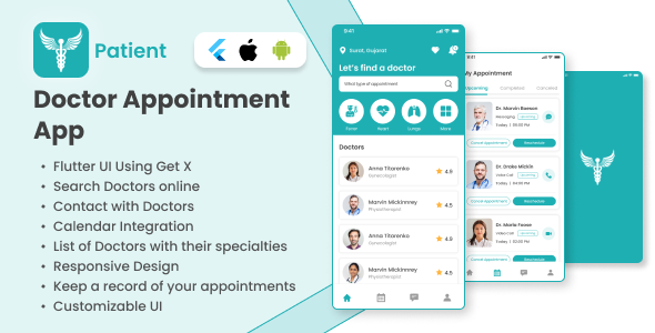 DoctorAppointment - Flutter template | Patient App - Find Doctor, Book Appointment, Chat/Audio/Video - CodeCanyon Item for Sale