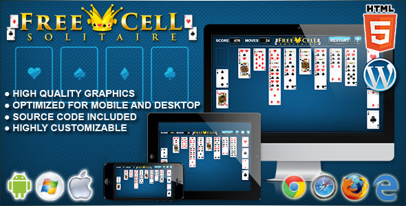 FreeCell Solitaire - HTML5 Solitaire Game - CodeCanyon Item for Sale