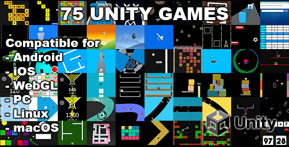 75 Unity Games Bundle | Unity Source Code, Mobile & PC, AdMob Integration, Ready-Made Game Templates - CodeCanyon Item for Sale