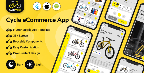 CycleVault - D2C Cycle eCommerce Store Flutter Mobile App Template | Android & iOS UI Kit - CodeCanyon Item for Sale