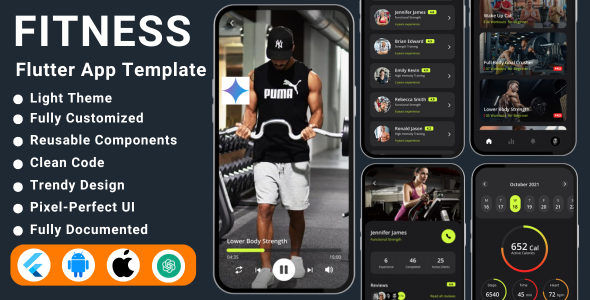 Ai-Powerd Fitness App Flutter Template | Fitness Tracker Flutter | workout app Flutter - CodeCanyon Item for Sale