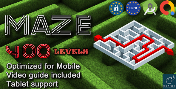 Maze 400 (Admob + GDPR + Android Studio) - CodeCanyon Item for Sale