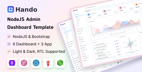 Hando - NodeJs Admin & Dashboard Template - CodeCanyon Item for Sale