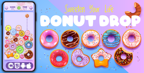 Donut Drop - Make Donut Bigger - HTML5 Game, Construct 3 - CodeCanyon Item for Sale