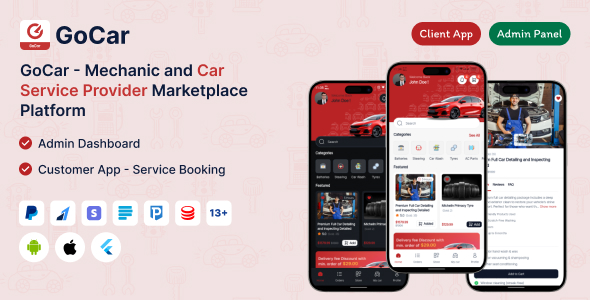 GoCar - Mechanic and Car Service Provider Marketplace Platform - CodeCanyon Item for Sale