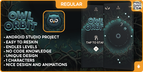 Owl Orbit (REGULAR) - ANDROID - BUILDBOX CLASSIC game - CodeCanyon Item for Sale