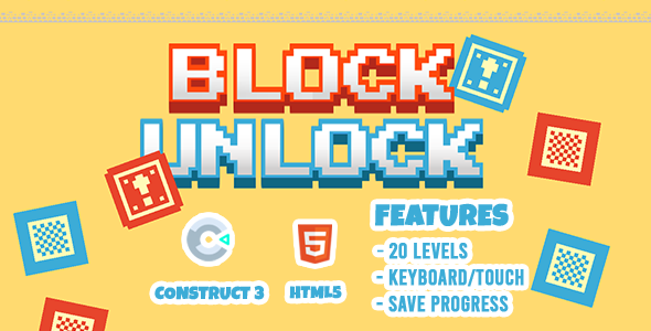 Block Unlock Pixel Game HTML5 Construct 3 - CodeCanyon Item for Sale