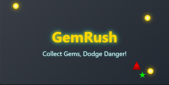 GemRush: HTML5 Arcade Game Template - Pure JavaScript & Mobile Ready - CodeCanyon Item for Sale