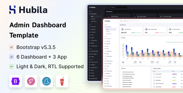 Hubila - Bootstrap Admin and Dashboard UI Kit - CodeCanyon Item for Sale