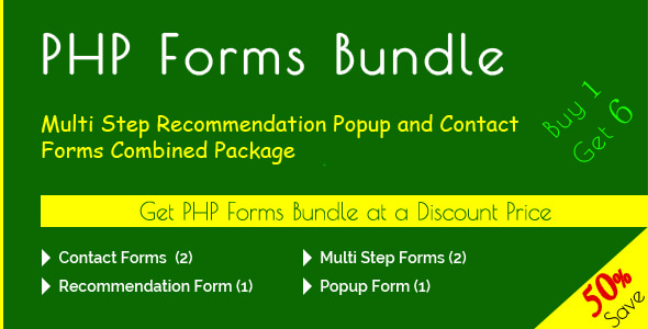 PHP Forms Bundle - Multi Step Recommendation Popup and Contact Forms Combined Package - CodeCanyon Item for Sale