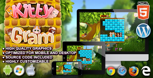 Kittygram - HTML5 Logic Game - CodeCanyon Item for Sale
