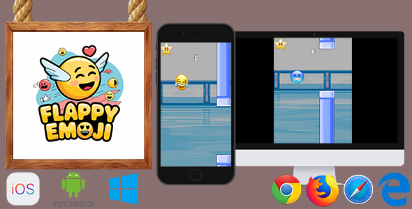 Flappy Emoji - HTML5 Game (Phaser 3) - CodeCanyon Item for Sale