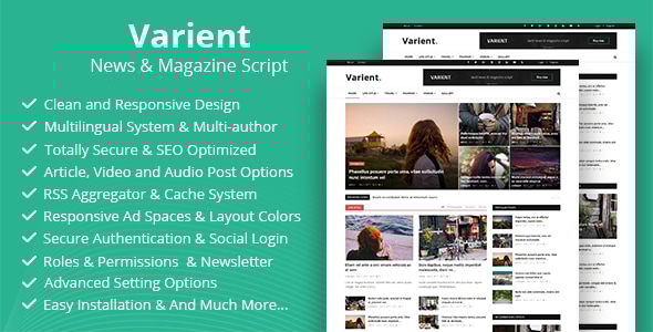 Varient - News & Magazine Script - CodeCanyon Item for Sale