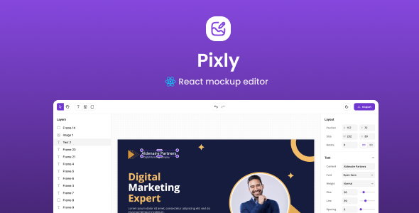 Pixly - React Mockup Editor - CodeCanyon Item for Sale