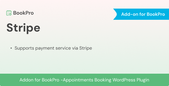 Stripe Payment Add-on for BookPro Plugin - CodeCanyon Item for Sale