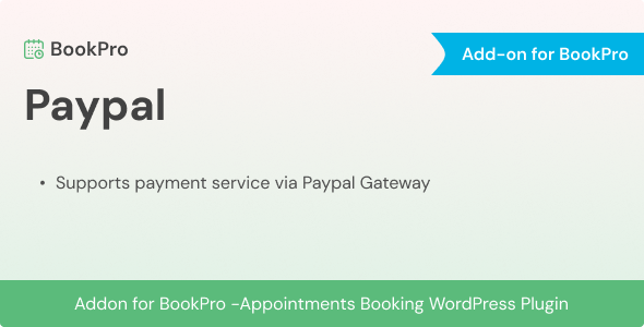 PayPal Payments Standard Add-on for BookPro Plugin - CodeCanyon Item for Sale