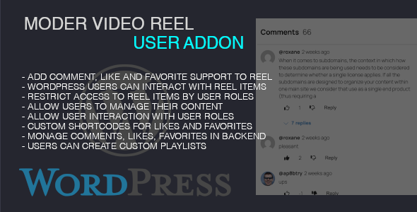 Modern Video Reel User AddOn - CodeCanyon Item for Sale