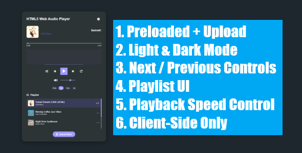 HTML5 Web Audio Player - CodeCanyon Item for Sale