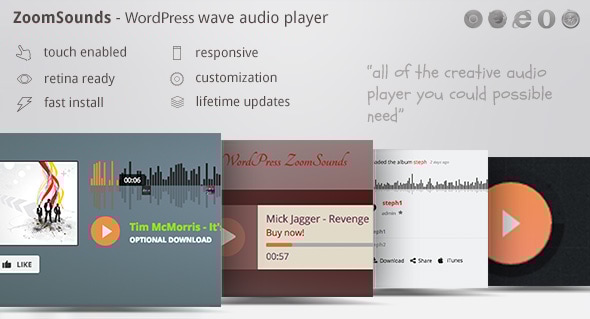 ZoomSounds - WordPress Wave Audio Player with Playlist - CodeCanyon Item for Sale