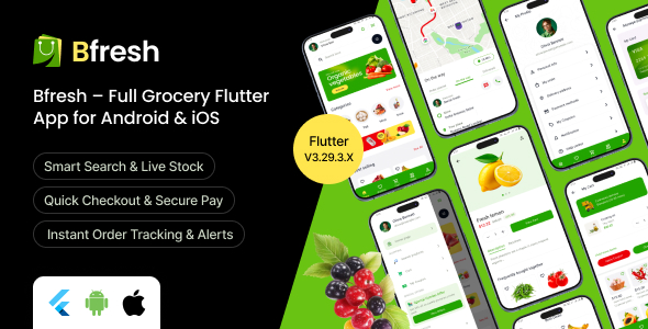 Bfresh – Full Grocery Flutter App for Android & iOS - CodeCanyon Item for Sale