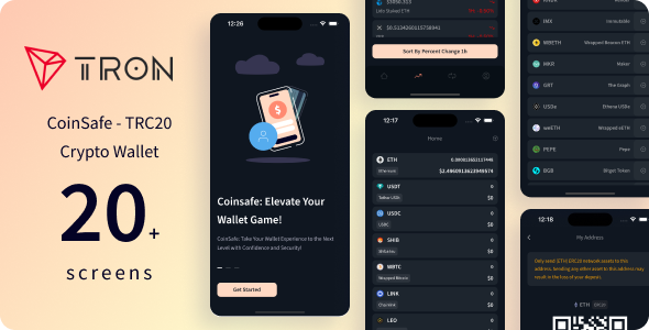 CoinSafe - Tron TRC20 Crypto Wallet | Expo 53.0.9 by George_Fx | CodeCanyon