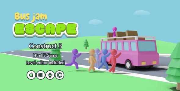 Bus Jam Escape + Level Editor - HTML5 Game (Construct 3) - CodeCanyon Item for Sale