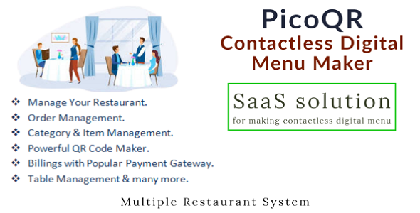 PicoQR - (SaaS) Contactless Digital Restaurant QR Menu Maker - CodeCanyon Item for Sale