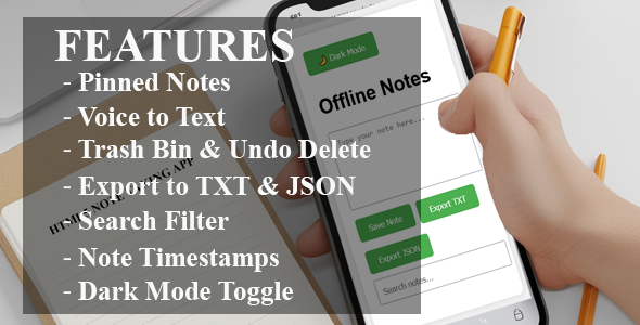 HTML5 Offline Note-Taking App - CodeCanyon Item for Sale