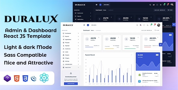 Duralux - Admin & Dashboard React JS Template - CodeCanyon Item for Sale