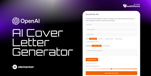 AI Cover Letter Generator for WordPress - CodeCanyon Item for Sale