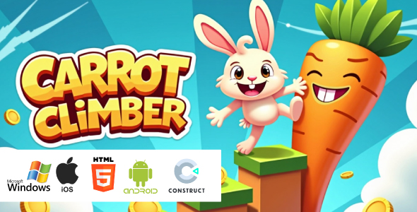 Carrot Climber – Platformer Game | HTML5, Android in Construct 3 Source Code - CodeCanyon Item for Sale