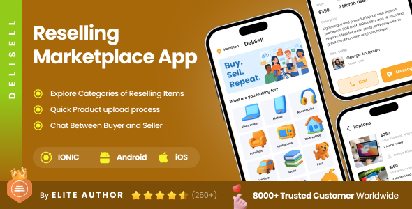 2 App Template | Classifieds App| Re-seller App | Buying Selling App | Ionic 8 | DeliSell - CodeCanyon Item for Sale