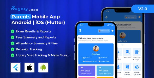 Mighty School Parents App - Track Student Progress | Android & iOS | Add-Ons - CodeCanyon Item for Sale