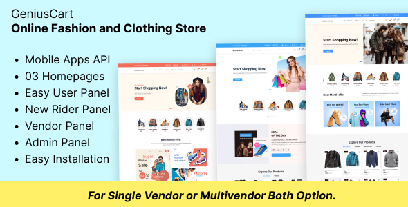 GeniusCart - Online Fashion and Clothing eCommerce Store - CodeCanyon Item for Sale