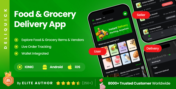 6 App Template| Multi-Vendor, Multi-Category Delivery App| Food, Pharmacy & More| Ionic 8| DeliQuick - CodeCanyon Item for Sale